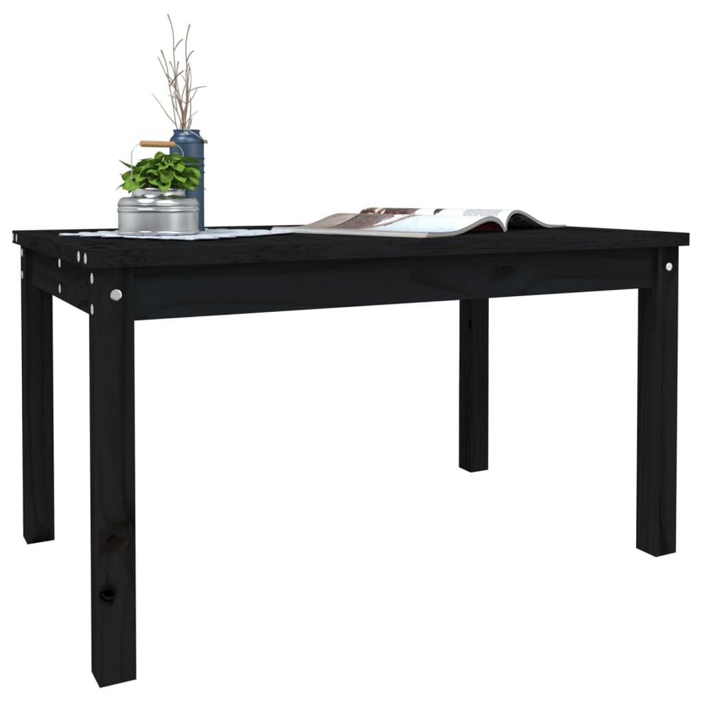 Table de jardin noir 82,5x50,5x45 cm bois massif de pin