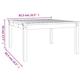 Table de jardin blanc 82,5x82,5x45 cm bois massif de pin