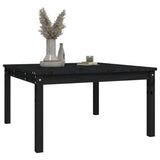 Table de jardin noir 82,5x82,5x45 cm bois massif de pin