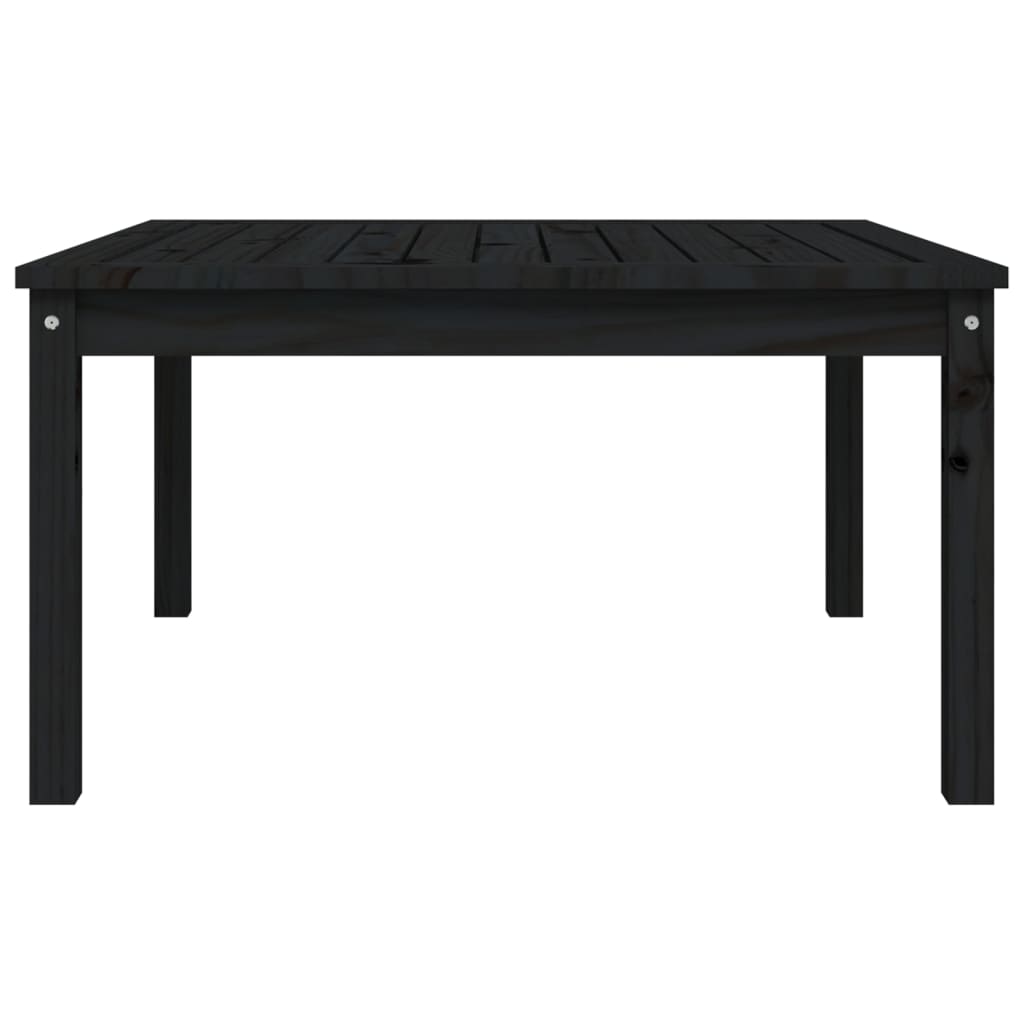 Table de jardin noir 82,5x82,5x45 cm bois massif de pin