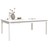 Table de jardin blanc 121x82,5x45 cm bois massif de pin