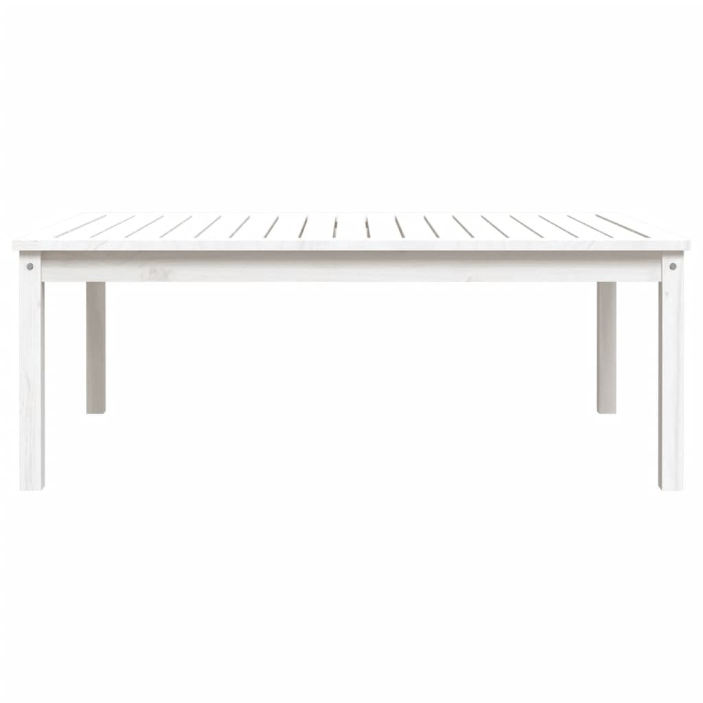 Table de jardin blanc 121x82,5x45 cm bois massif de pin