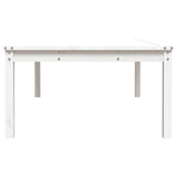 Table de jardin blanc 121x82,5x45 cm bois massif de pin