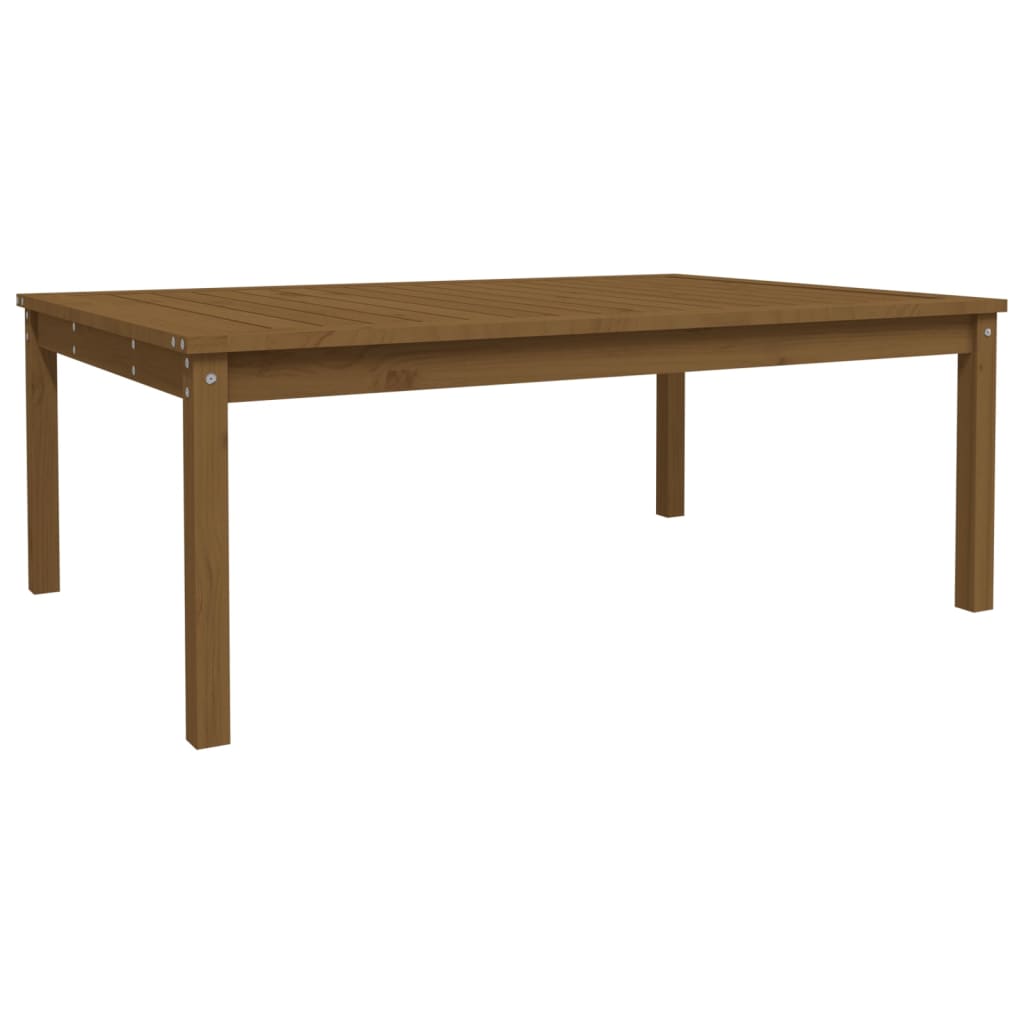 Table de jardin marron miel 121x82,5x45 cm bois massif de pin