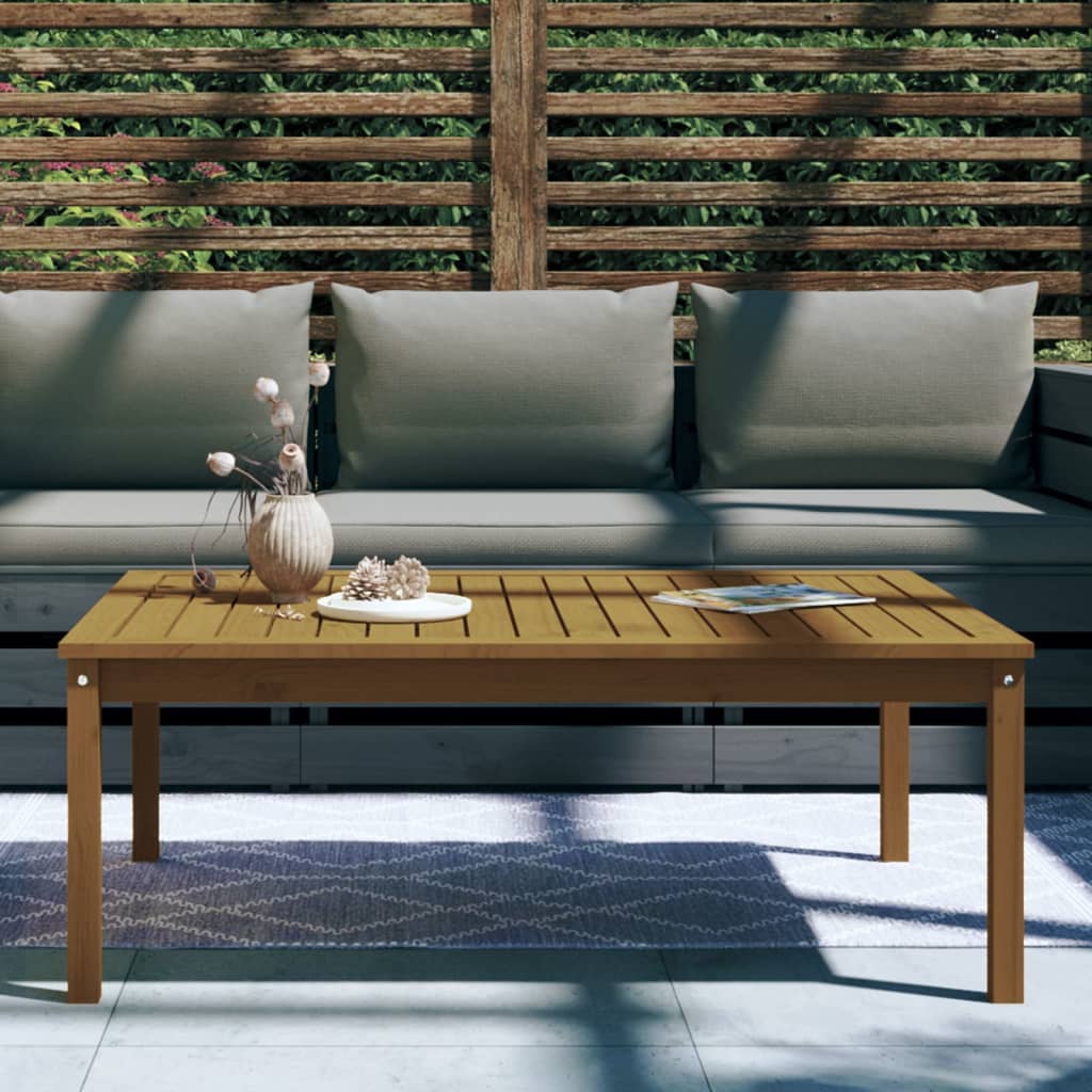 Table de jardin marron miel 121x82,5x45 cm bois massif de pin