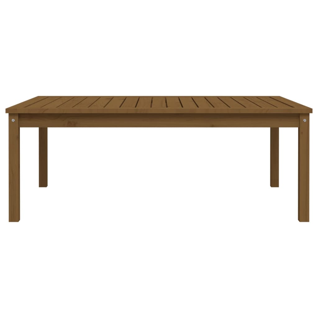 Table de jardin marron miel 121x82,5x45 cm bois massif de pin