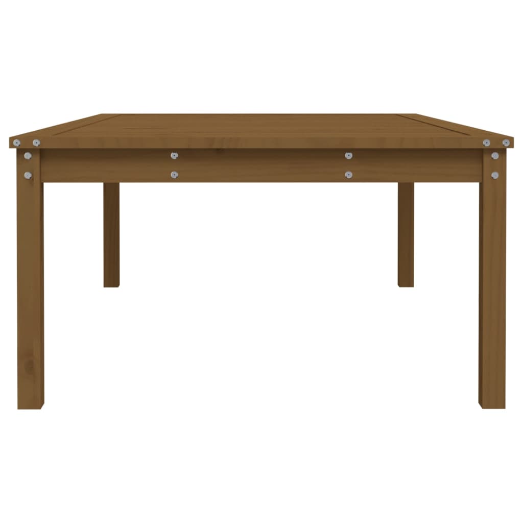 Table de jardin marron miel 121x82,5x45 cm bois massif de pin