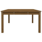 Table de jardin marron miel 121x82,5x45 cm bois massif de pin