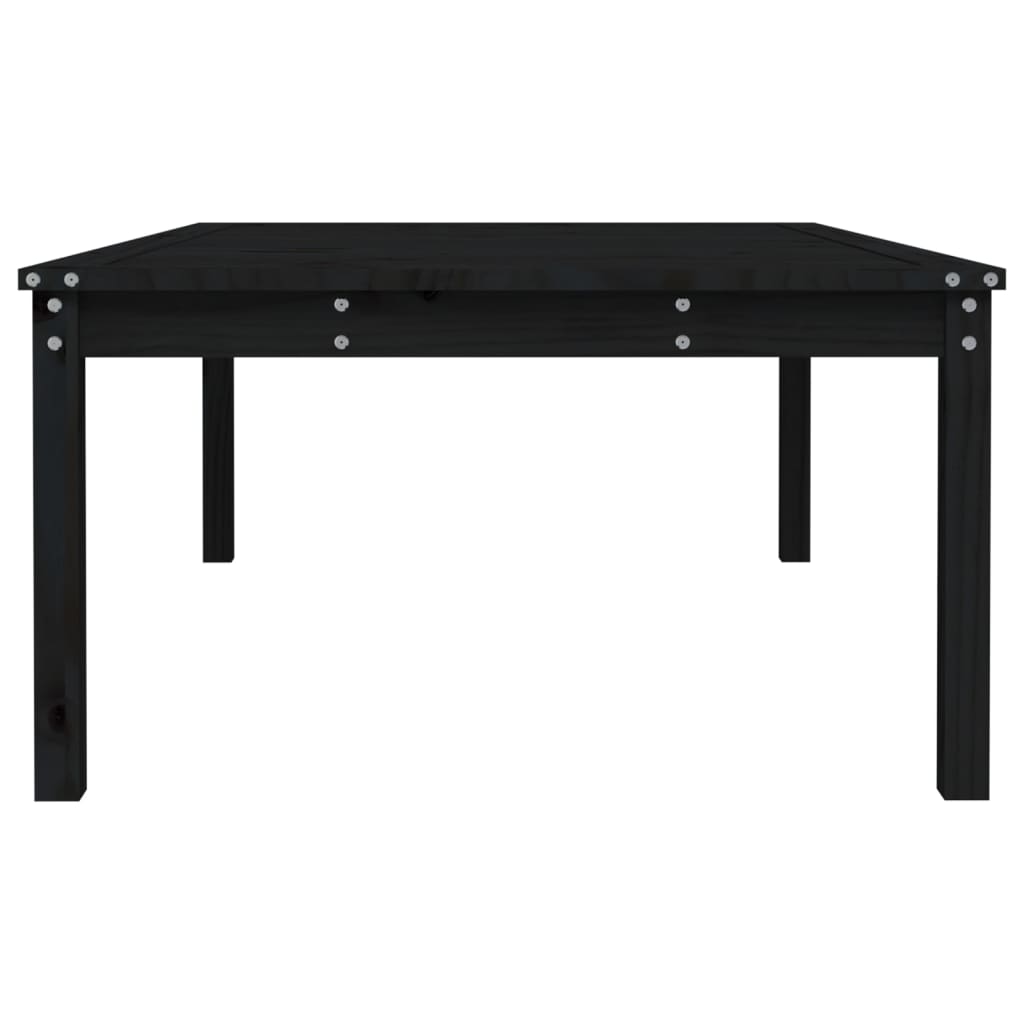 Table de jardin noir 121x82,5x45 cm bois massif de pin