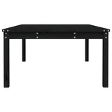 Table de jardin noir 121x82,5x45 cm bois massif de pin