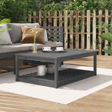 Table de jardin gris 121x82,5x45 cm bois massif de pin