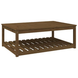 Table de jardin marron miel 121x82,5x45 cm bois massif de pin