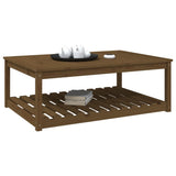 Table de jardin marron miel 121x82,5x45 cm bois massif de pin