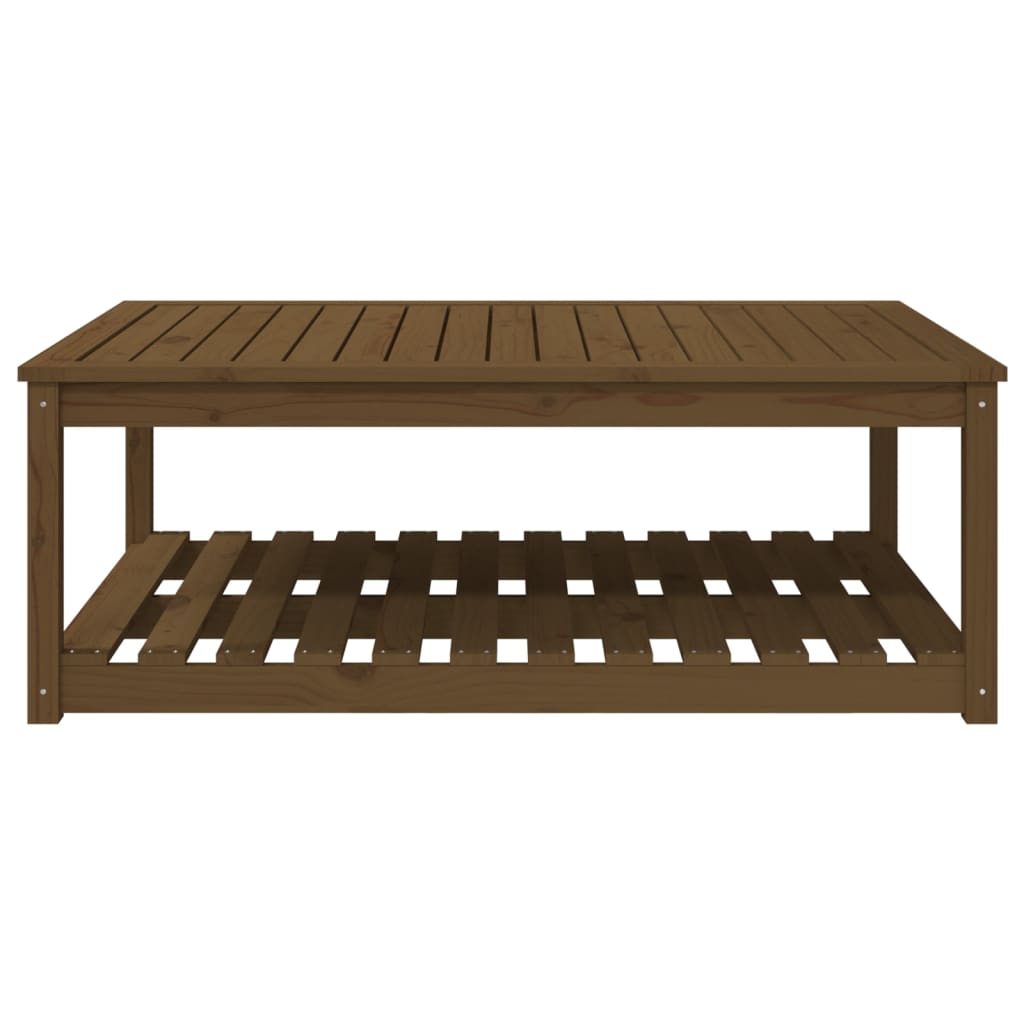 Table de jardin marron miel 121x82,5x45 cm bois massif de pin