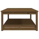 Table de jardin marron miel 121x82,5x45 cm bois massif de pin