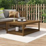 Table de jardin marron miel 121x82,5x45 cm bois massif de pin