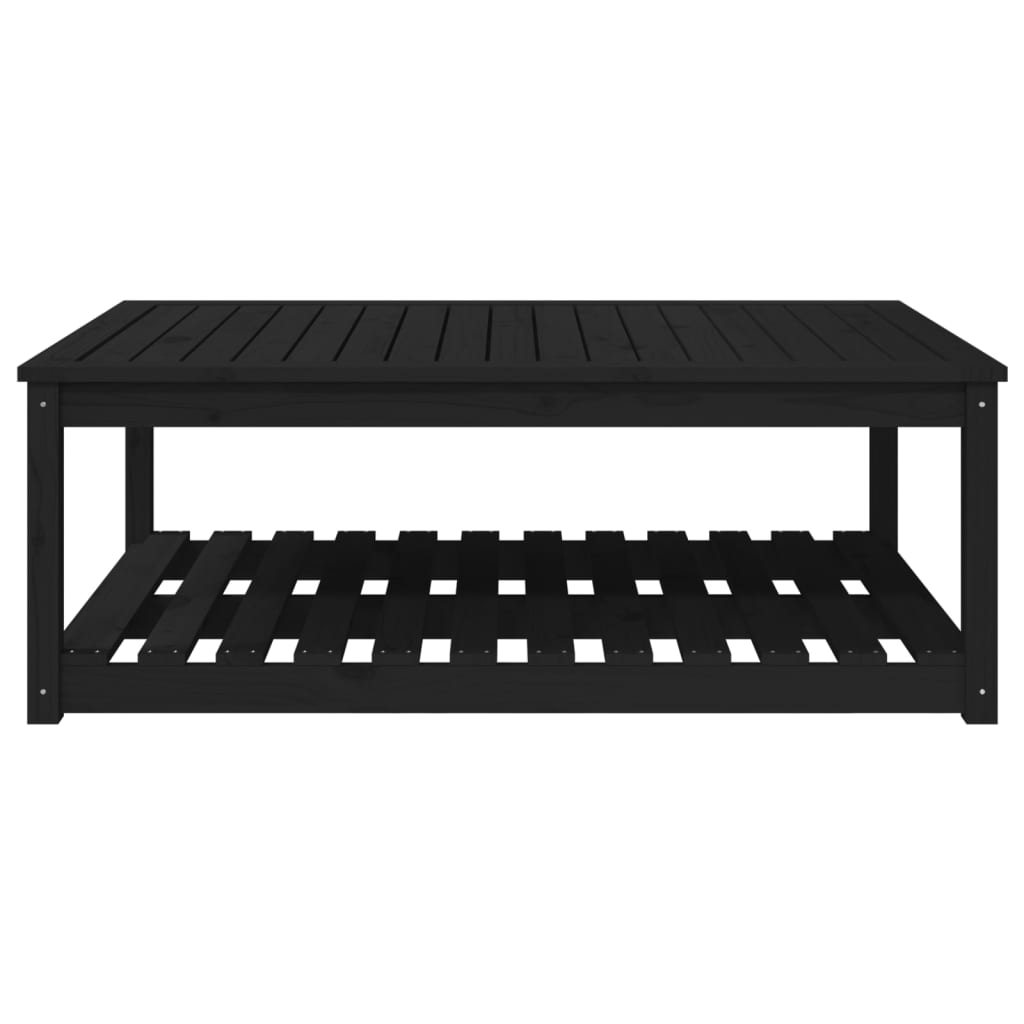 Table de jardin noir 121x82,5x45 cm bois massif de pin