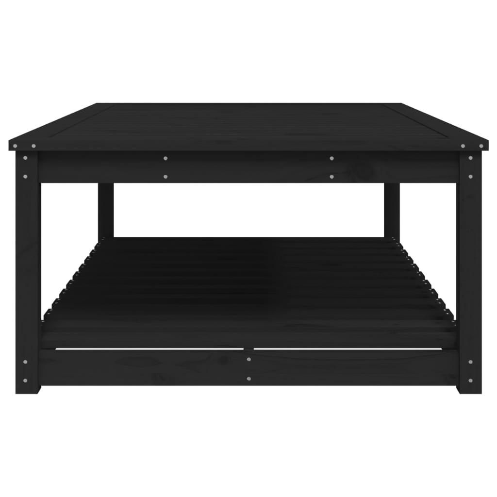 Table de jardin noir 121x82,5x45 cm bois massif de pin