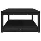 Table de jardin noir 121x82,5x45 cm bois massif de pin