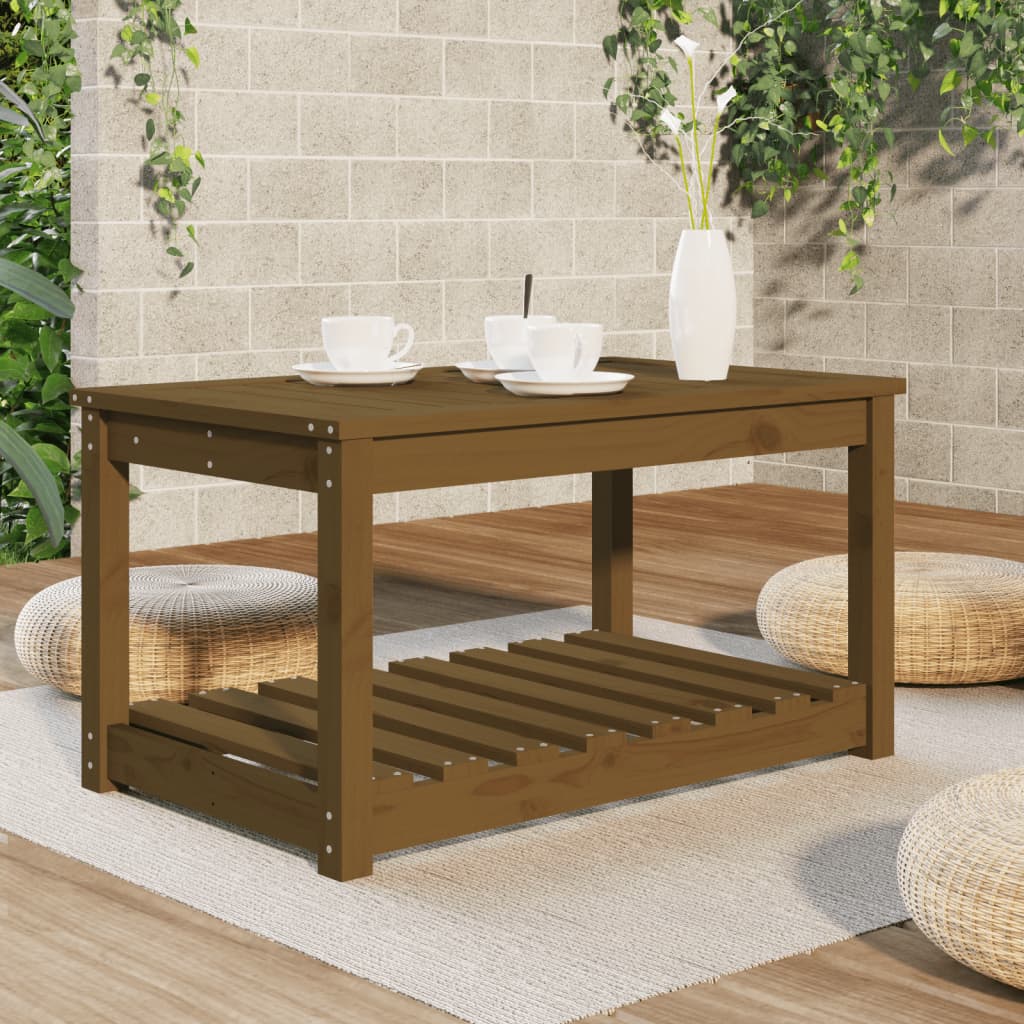 Table de jardin marron miel 82,5x50,5x45 cm bois massif de pin