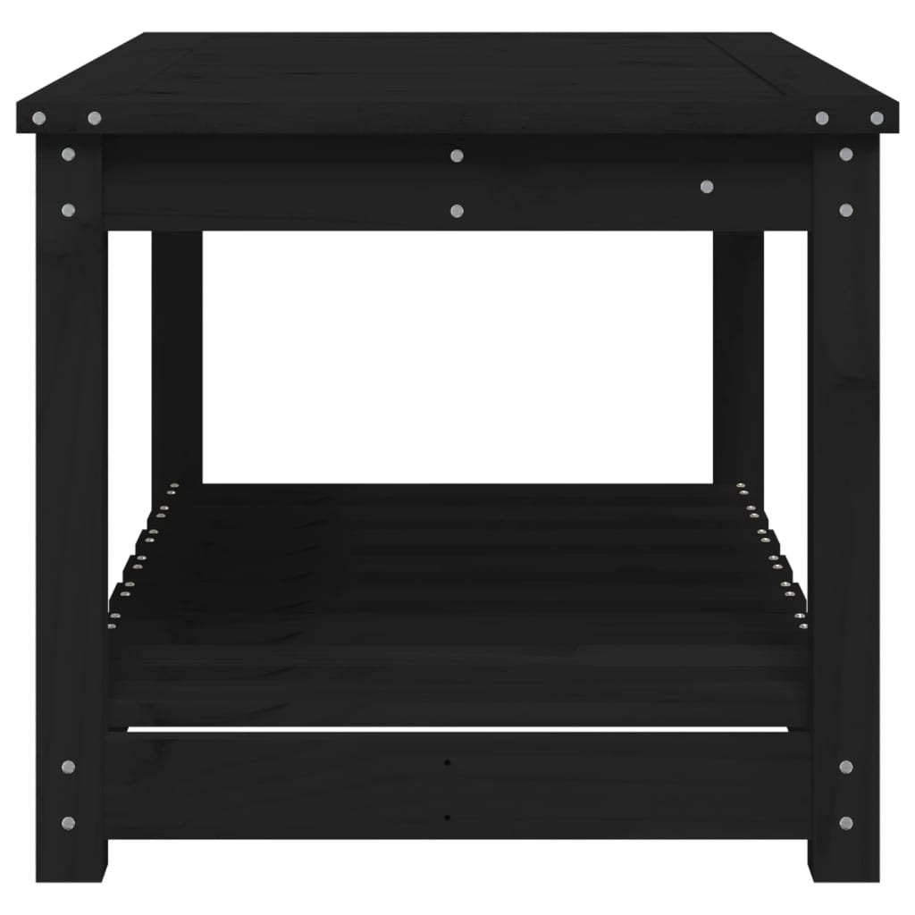 Table de jardin noir 82,5x50,5x45 cm bois massif de pin