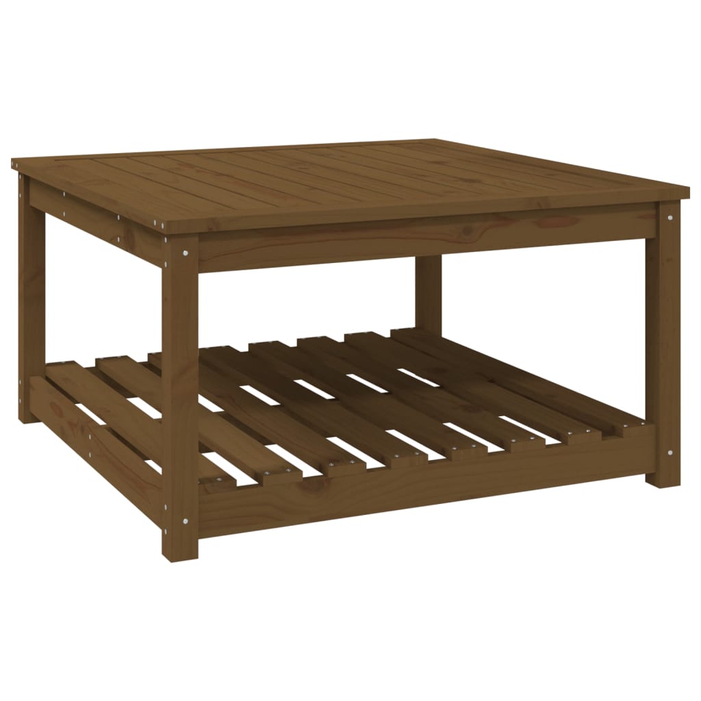 Table de jardin marron miel 82,5x82,5x45 cm bois massif de pin