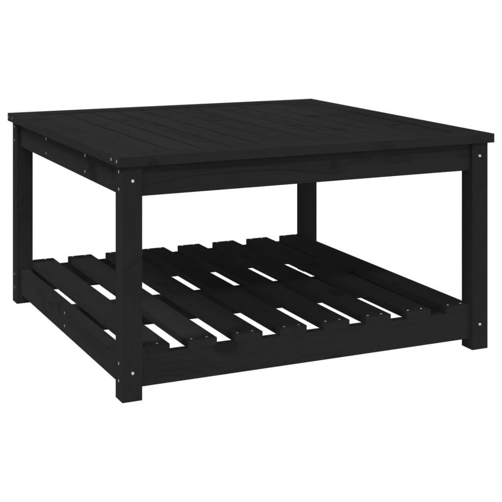 Table de jardin noir 82,5x82,5x45 cm bois massif de pin