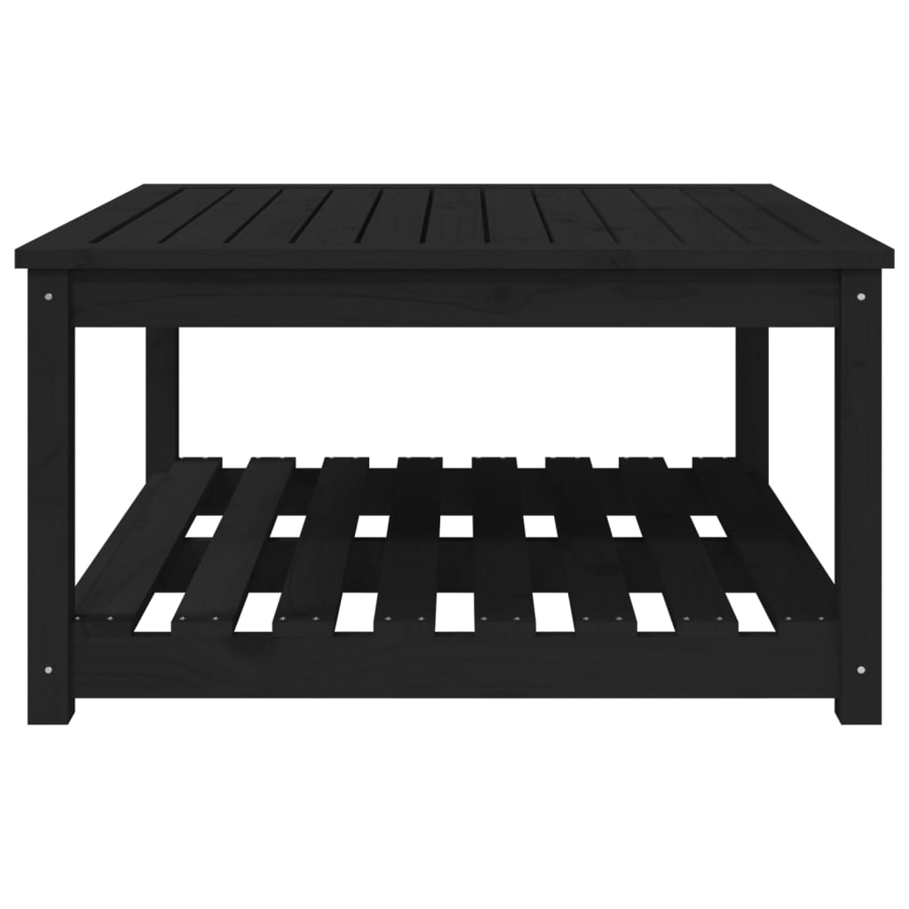 Table de jardin noir 82,5x82,5x45 cm bois massif de pin