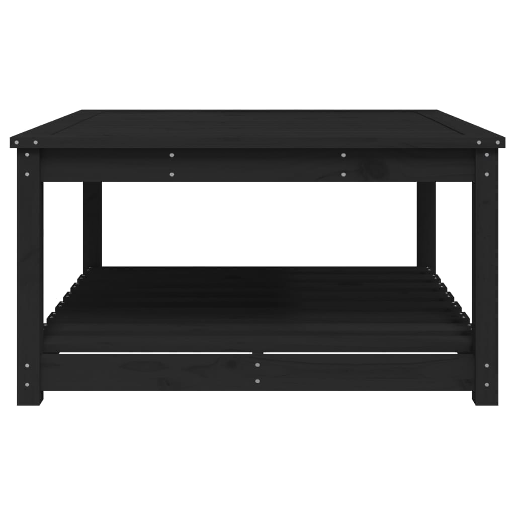 Table de jardin noir 82,5x82,5x45 cm bois massif de pin