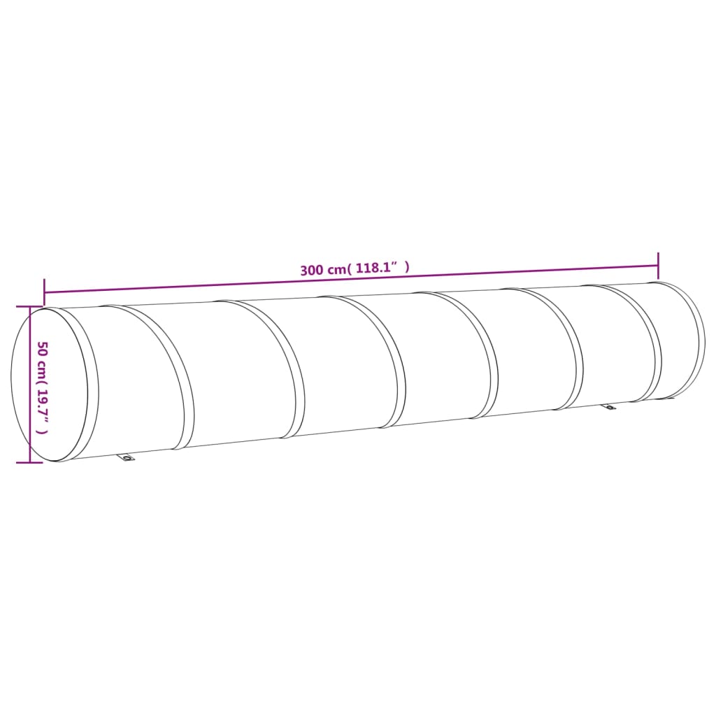 Blauer Hundetunnel Ø 50x300 cm aus Polyester