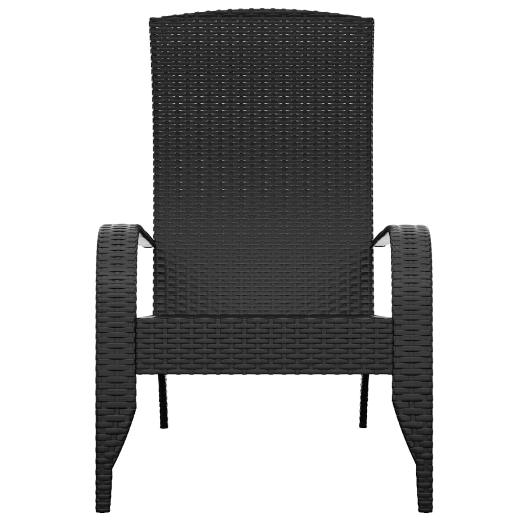 Chaise de jardin Adirondack Noir Résine tressée