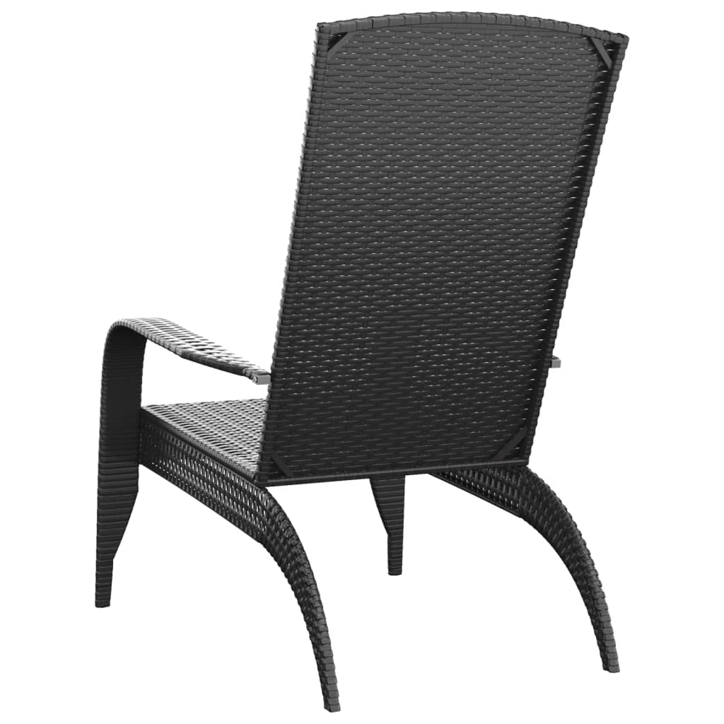 Chaise de jardin Adirondack Noir Résine tressée