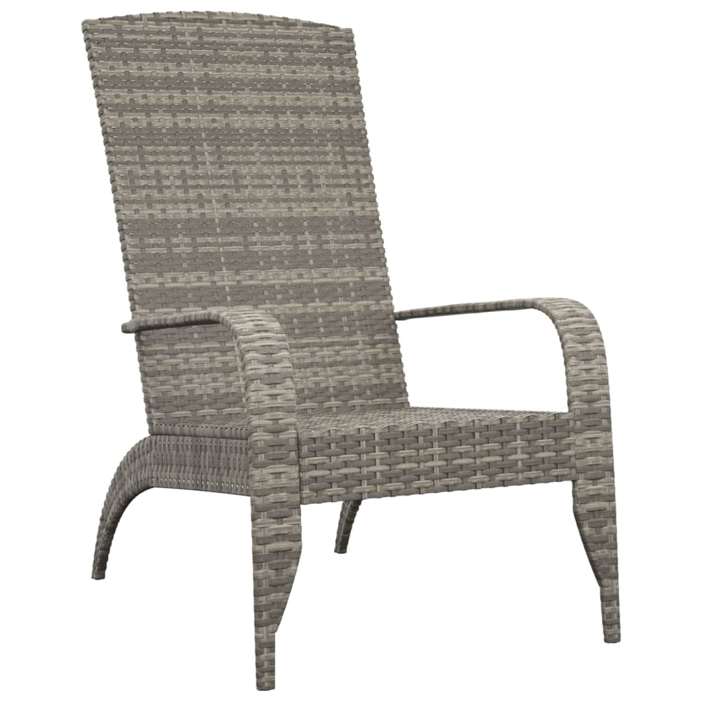 Chaise de jardin Adirondack Gris Résine tressée