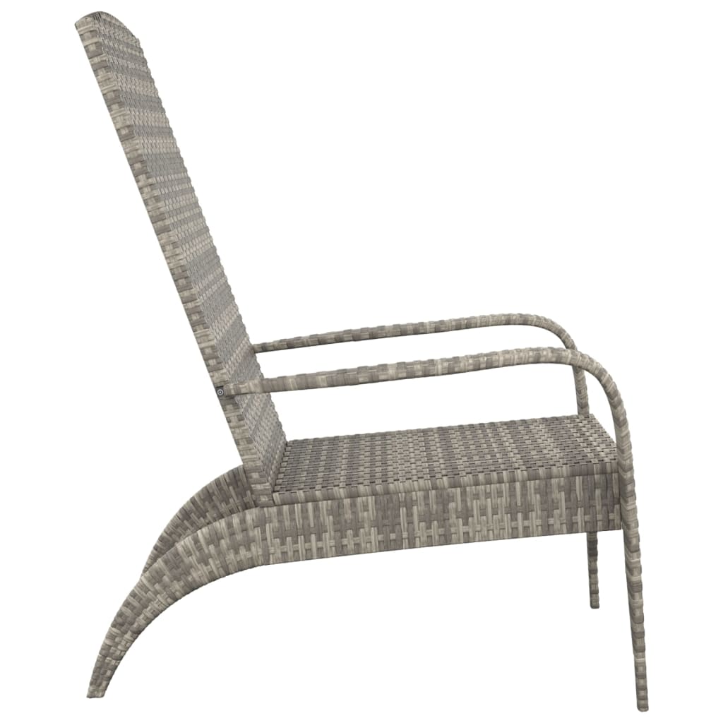 Chaise de jardin Adirondack Gris Résine tressée