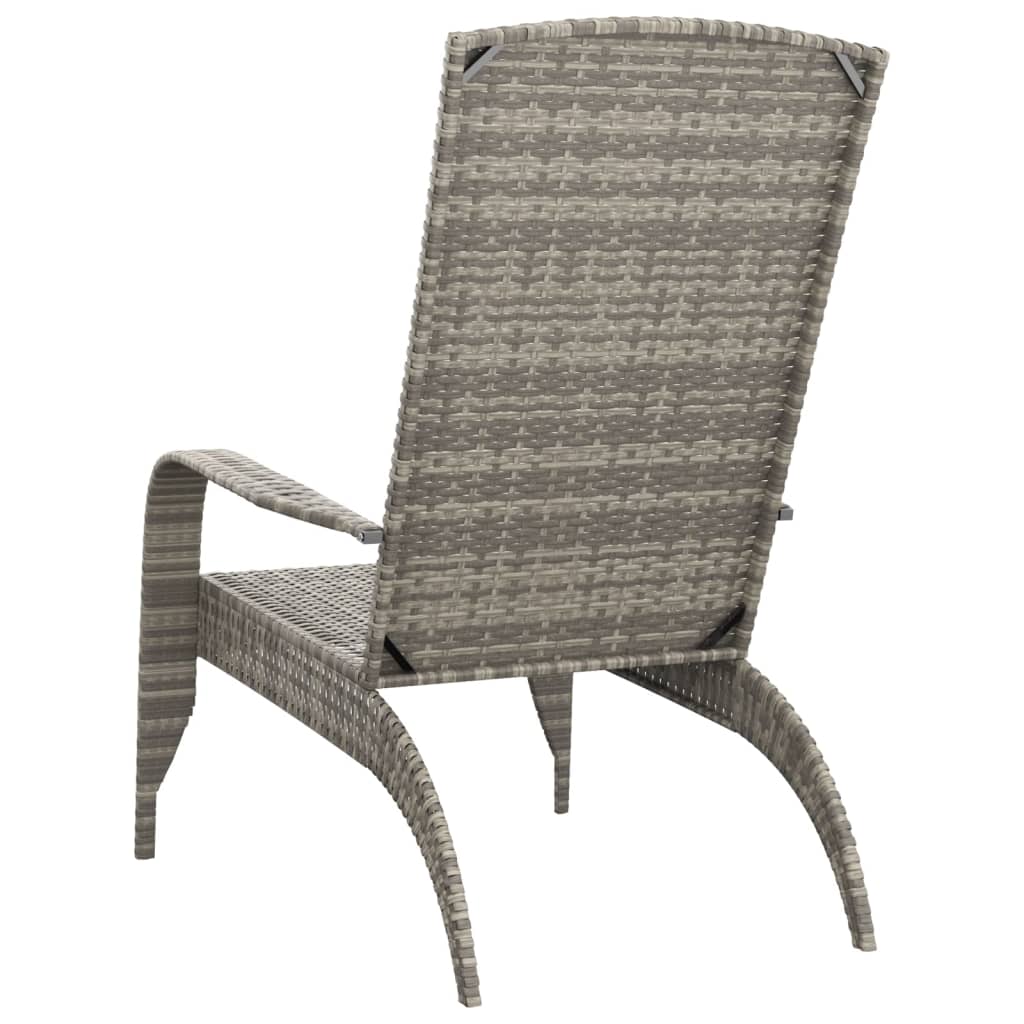 Chaise de jardin Adirondack Gris Résine tressée