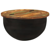 Table basse noir 50x27 cm bois de récupération massif