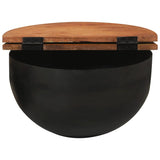 Table basse noir 50x27 cm bois de récupération massif