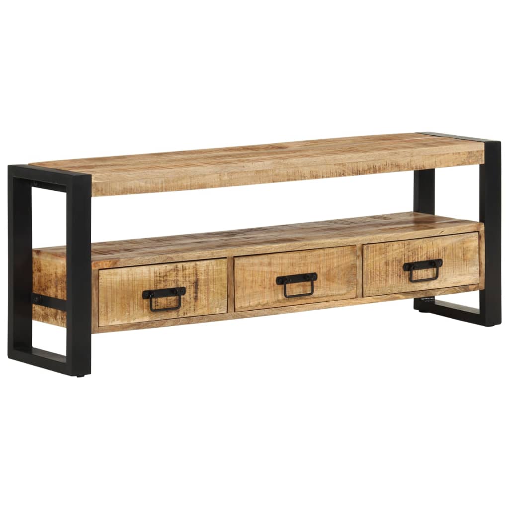 Meuble TV 120x30x45 cm Bois massif de manguier