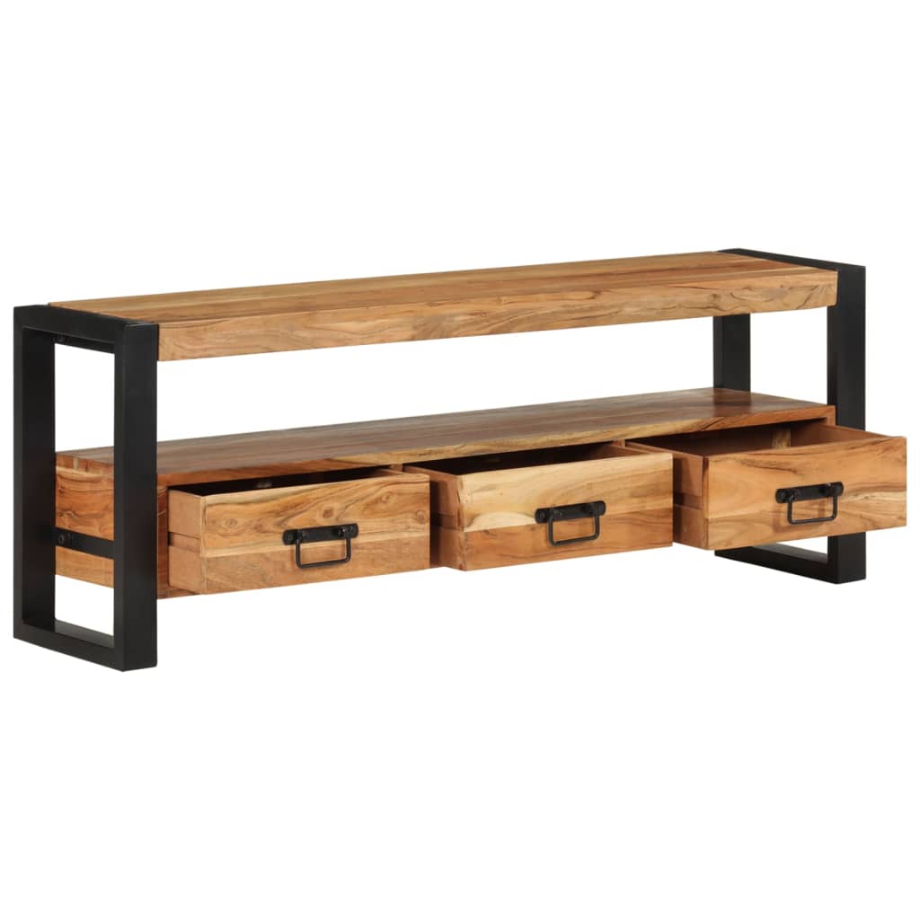 Meuble TV 120x30x45 cm bois d'acacia massif