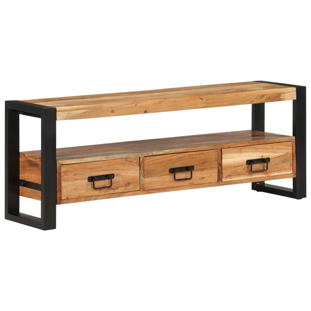 Meuble TV 120x30x45 cm bois d'acacia massif