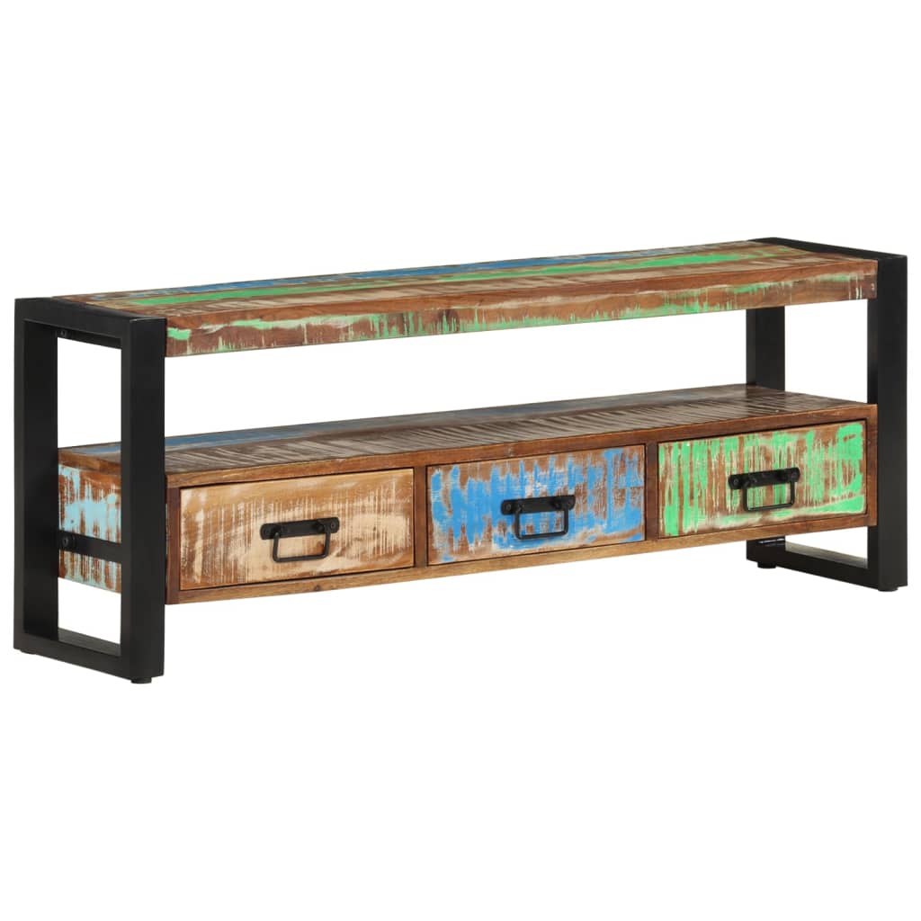 Meuble TV 120x30x45 cm Bois massif de récupération