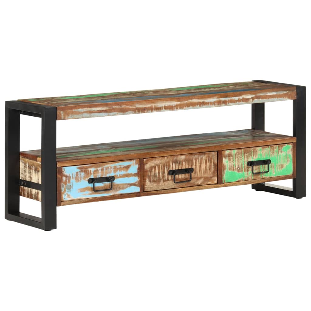 Meuble TV 120x30x45 cm Bois massif de récupération