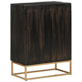 Buffet Noir 55x34x75 cm Bois massif de manguier et fer