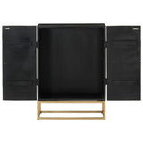 Buffet Noir 55x34x75 cm Bois massif de manguier et fer