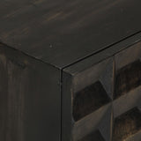 Buffet Noir 55x34x75 cm Bois massif de manguier et fer