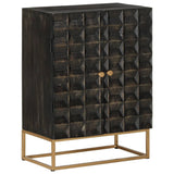 Buffet Noir 55x34x75 cm Bois massif de manguier et fer