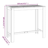 Table de bar de jardin 120x60x105 cm Bois d'acacia solide