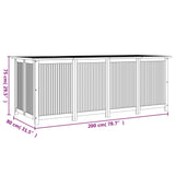 Boîte de rangement de jardin 200x80x75 cm bois massif d'acacia