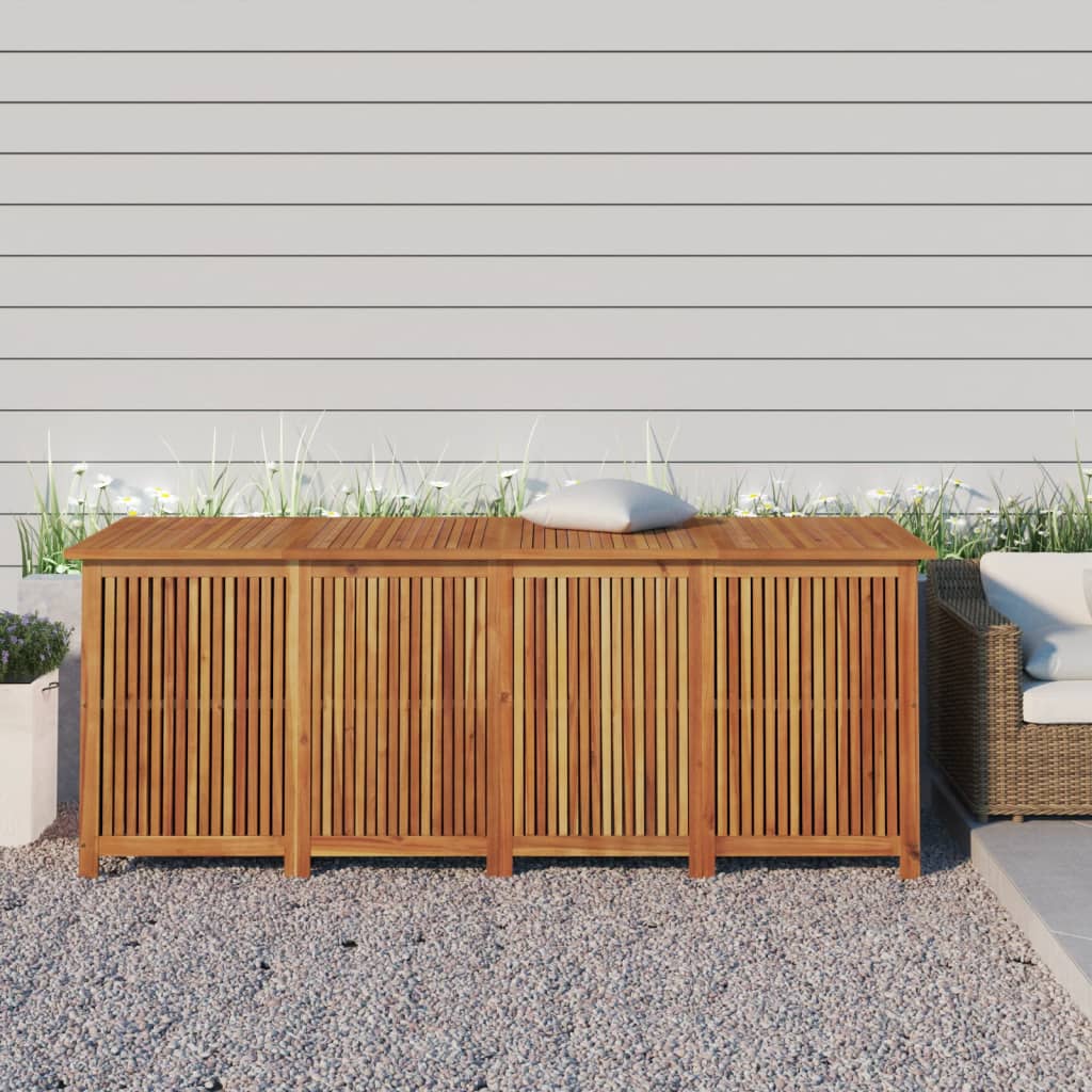 Boîte de rangement de jardin 200x80x75 cm bois massif d'acacia