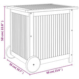 Garten-Aufbewahrungsbox mit Rollen 60x50x58 cm Akazienholz